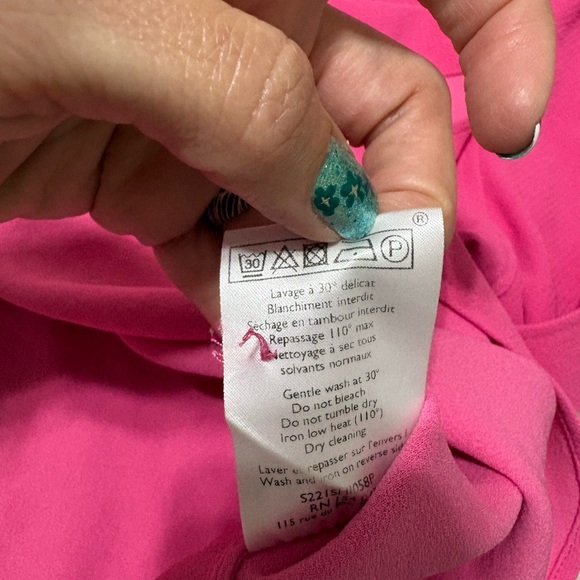 SEZANE Laurine Button Down Collared Boxy Shirt Sz S Small Hot Pink Loose Bright - Picture 7 of 11